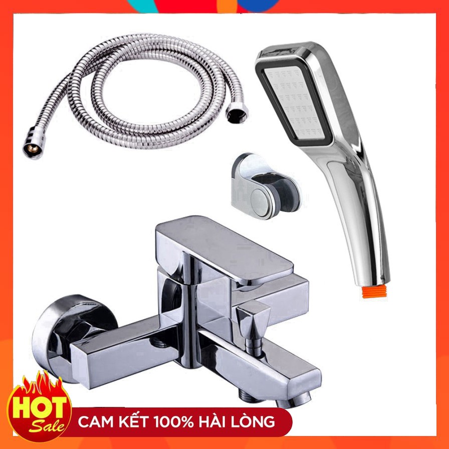 Full bộ sen tắm GIORMANI nóng lạnh và vòi chậu rửa mặt Lavabo (vuông) tặng kèm bát sen tăng áp BC04