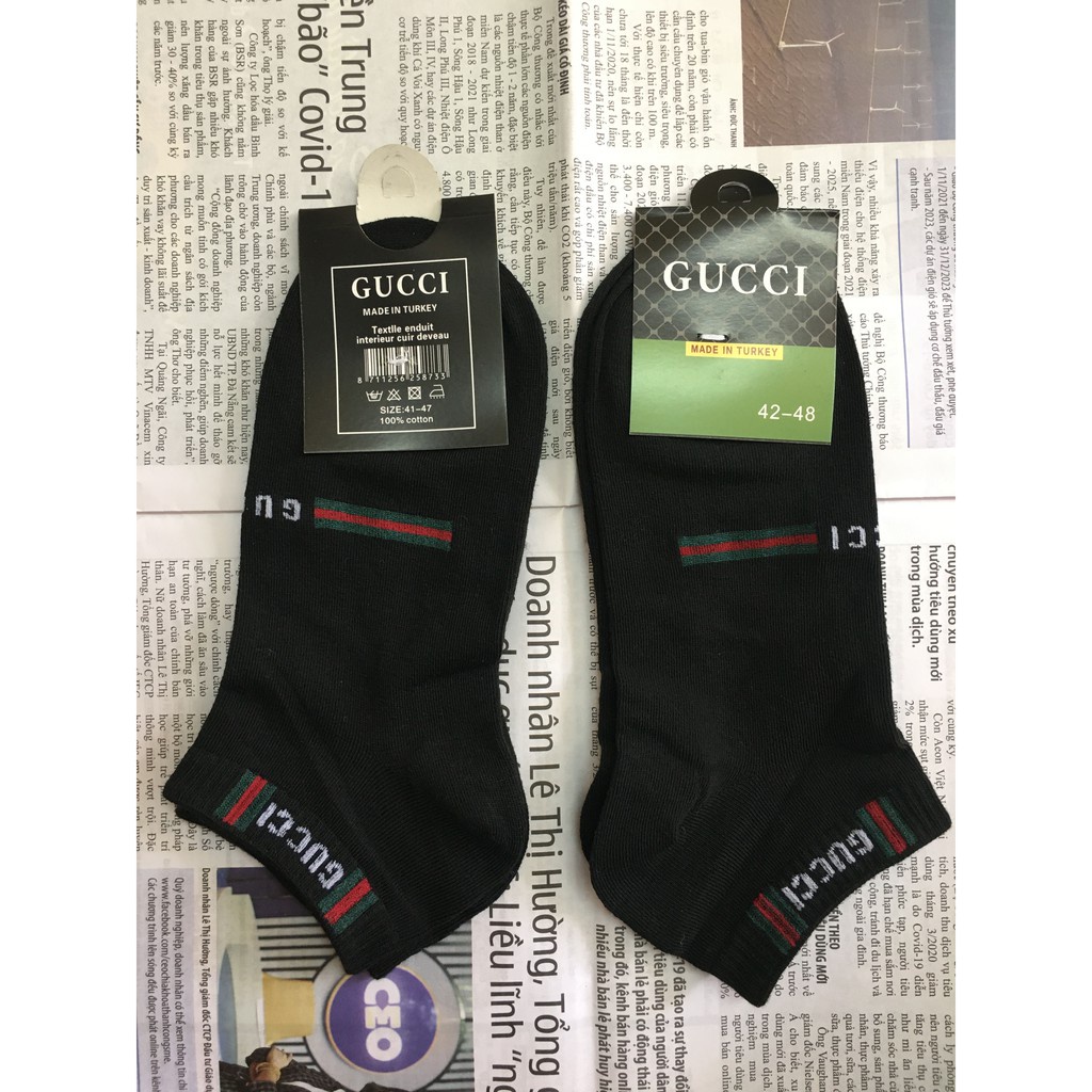 Combo 10 đôi tất gucci nam cổ ngắn - Mã: TS TV 53