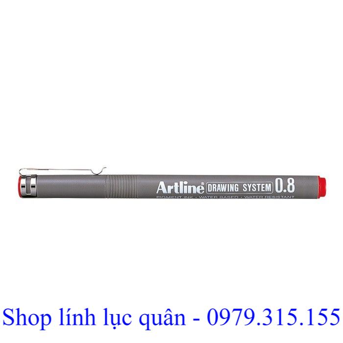 Bút đệm màu vẽ kí hiệu tham mưu chống lem, Artline, 0.8mm xanh - đỏ - đen