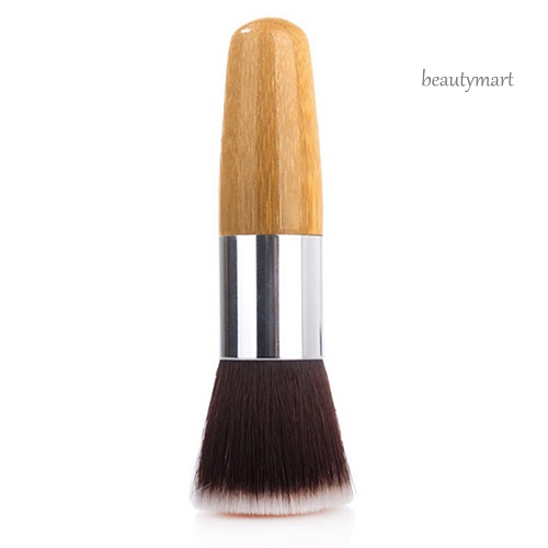 [Hàng mới về] Cọ Đánh Phấn Nền Đầu Phẳng Tròn Tay Cầm Bằng Tre Tiện Dụng