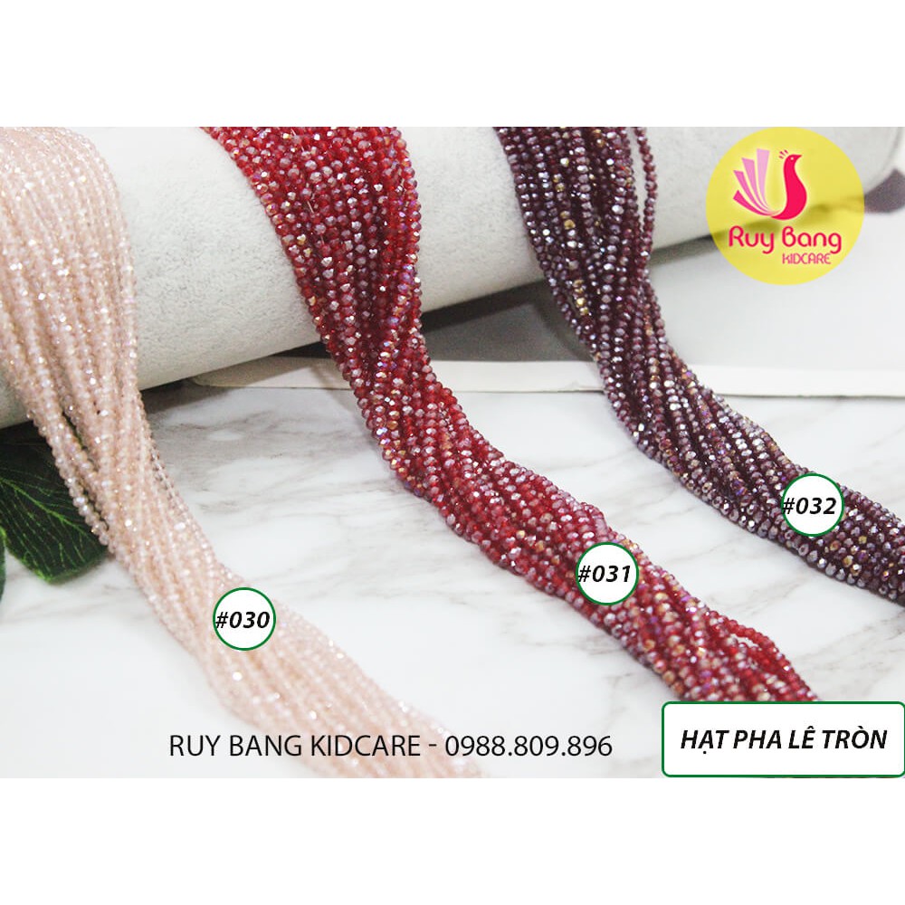 Hạt pha lê hình tròn tông hồng - đỏ - ship đơn hàng từ 100k