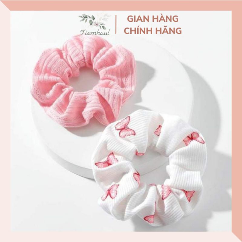 Chun buộc tóc đeo tay scrunchies hàn quốc,chun vải buộc tóc scrunchies 1k giao ngẫu nhiên