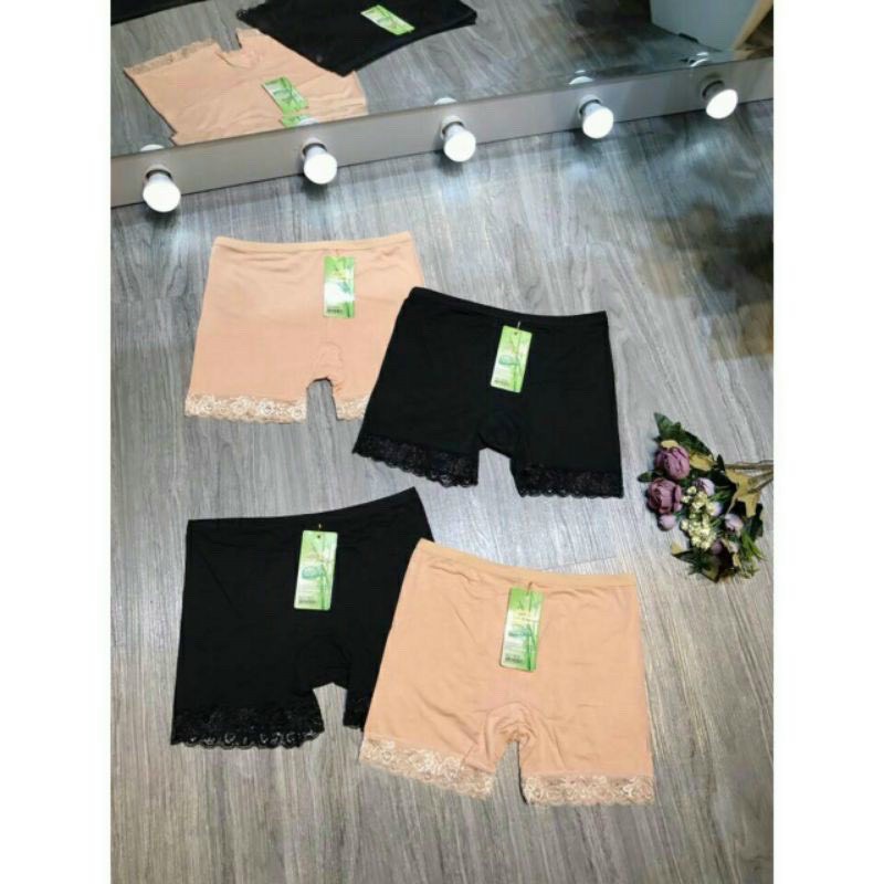 Quần mặc trong váy cotton chân ren thoáng mát