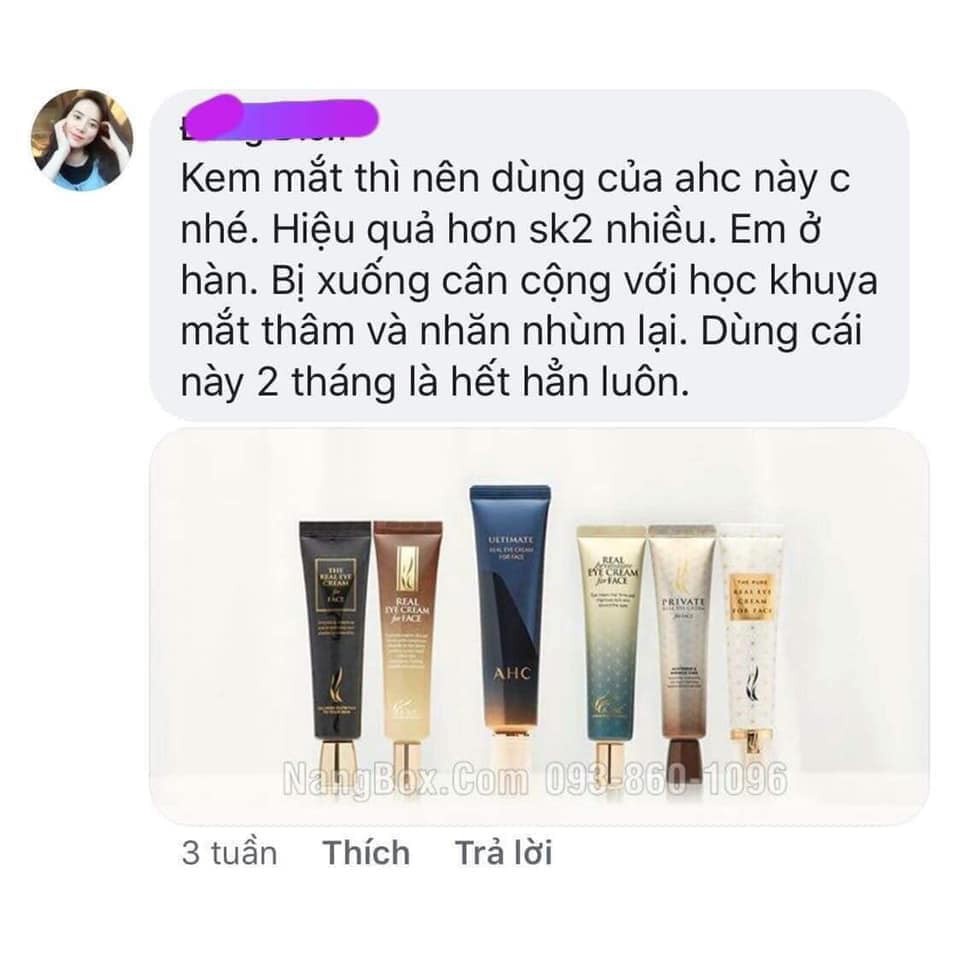 [CAM KẾT CHÍNH HÃNG] Kem dưỡng mắt ahc Time Rewind Real Eye Cream For Face 2021