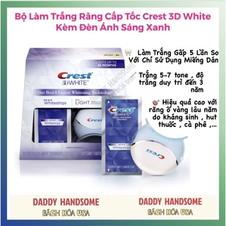 Miếng Dán Trắng Răng Crest 3D White Siêu Trắng Đèn Led Ánh Sáng