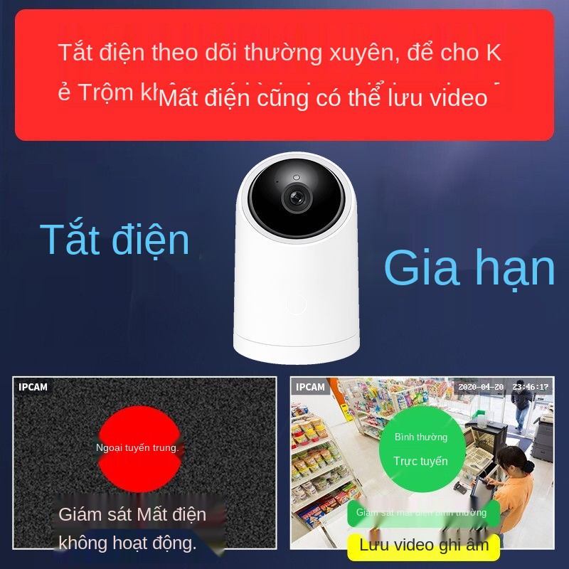 ✱▤♟Giám sát lựa chọn thông minh Huawei Máy ảnh toàn cảnh AI 1080P PTZ 360 độ Camera quan ban đêm tại nhà HD