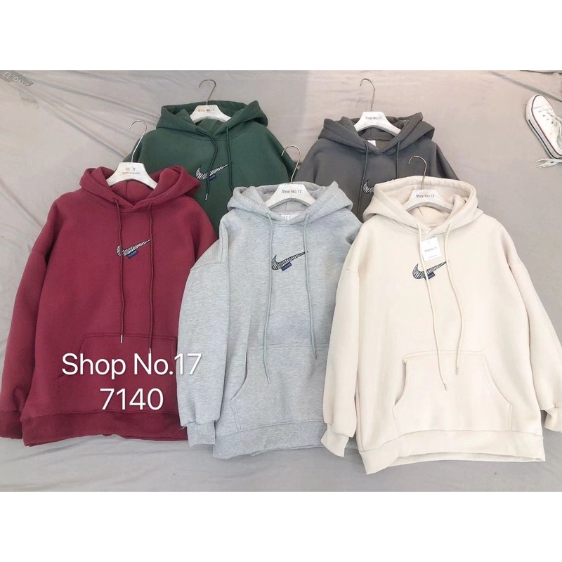 Hoodie hãng thêu nỉ bông dày mũ to | BigBuy360 - bigbuy360.vn