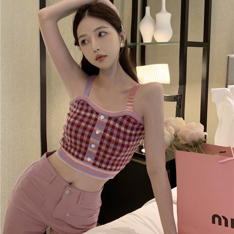 Áo Yếm Dệt Kim Nhiều Màu Sắc Thời Trang Mùa Hè Cho Nữ