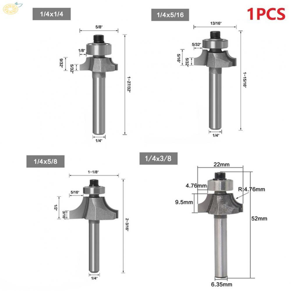 Mũi phay tròn đường kính 1/4\" 2 rãnh chuyên dụng cho thợ mộc