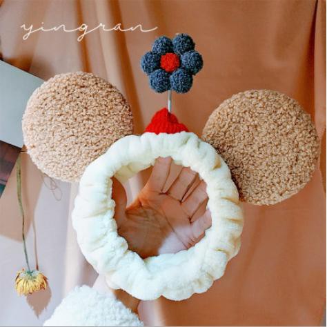 Băng Đô Turban Tai Chuột Mickey , Hoa Lúc Lắc 3D Siêu Cưng - Băng Đô 3D Vải Nhung - Dày Chắc Chắn Mềm Mịn - Siêu Bền