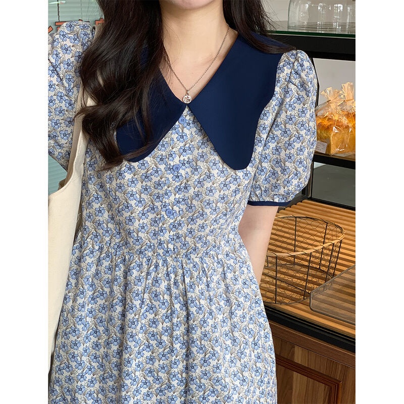Đầm Hoa Cổ Búp Bê Thiết Kế Mới Thời Trang Mùa Hè Theo Phong Cách Pháp Cho Nữ
