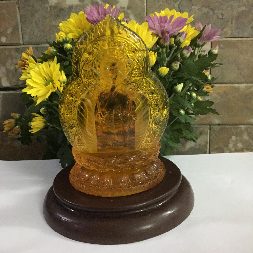 Tượng phật A Di Đà đế có đèn cao 17.5 cm mang bình an cho mọi người -