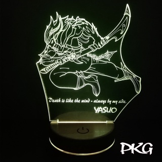 Đèn Ngủ Led 3D tướng YASUO MA SỨ LMHT nháy sáng 16 màu cảm ứng điều khiển từ xa DN363