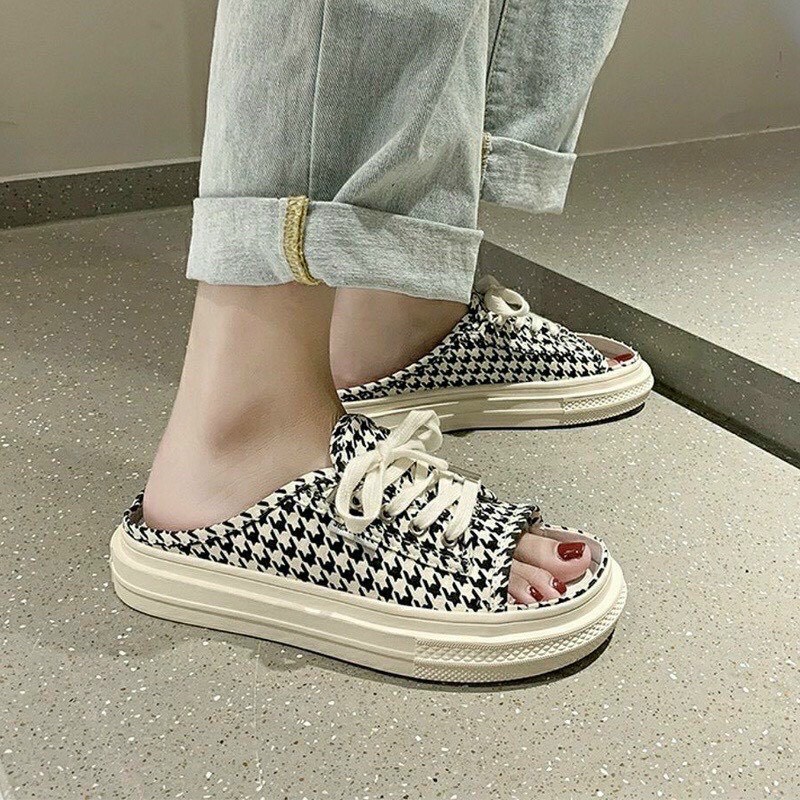 (Xả lỗ)  Giày sục hồ ly đính đá sang chảnh