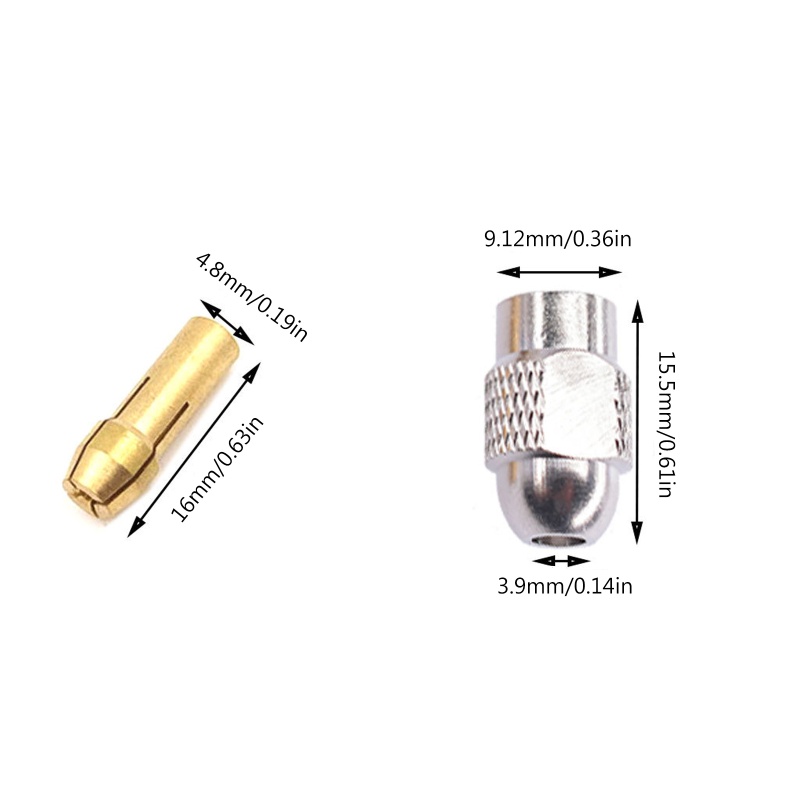 Bộ 11 Đầu Kẹp Mũi Khoan Mini Bằng Đồng Thau Cho Máy Khoan Điện forDremel