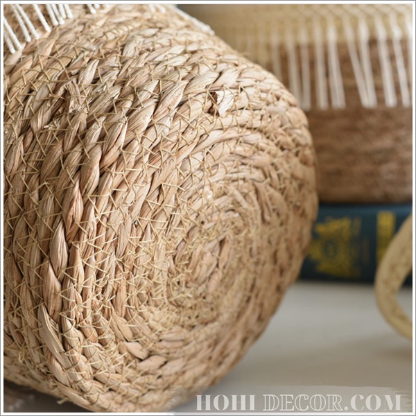 Giỏ Cói Đựng Đồ - Chậu Cói Trồng Cây Trang Trí Nhà Cửa Cao Cấp - Shop Hohi Decor