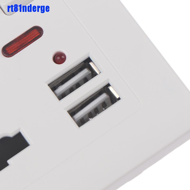 Ổ Cắm Điện Gắn Tường Có Công Tắc Đèn LED 5 Lỗ Cắm USB