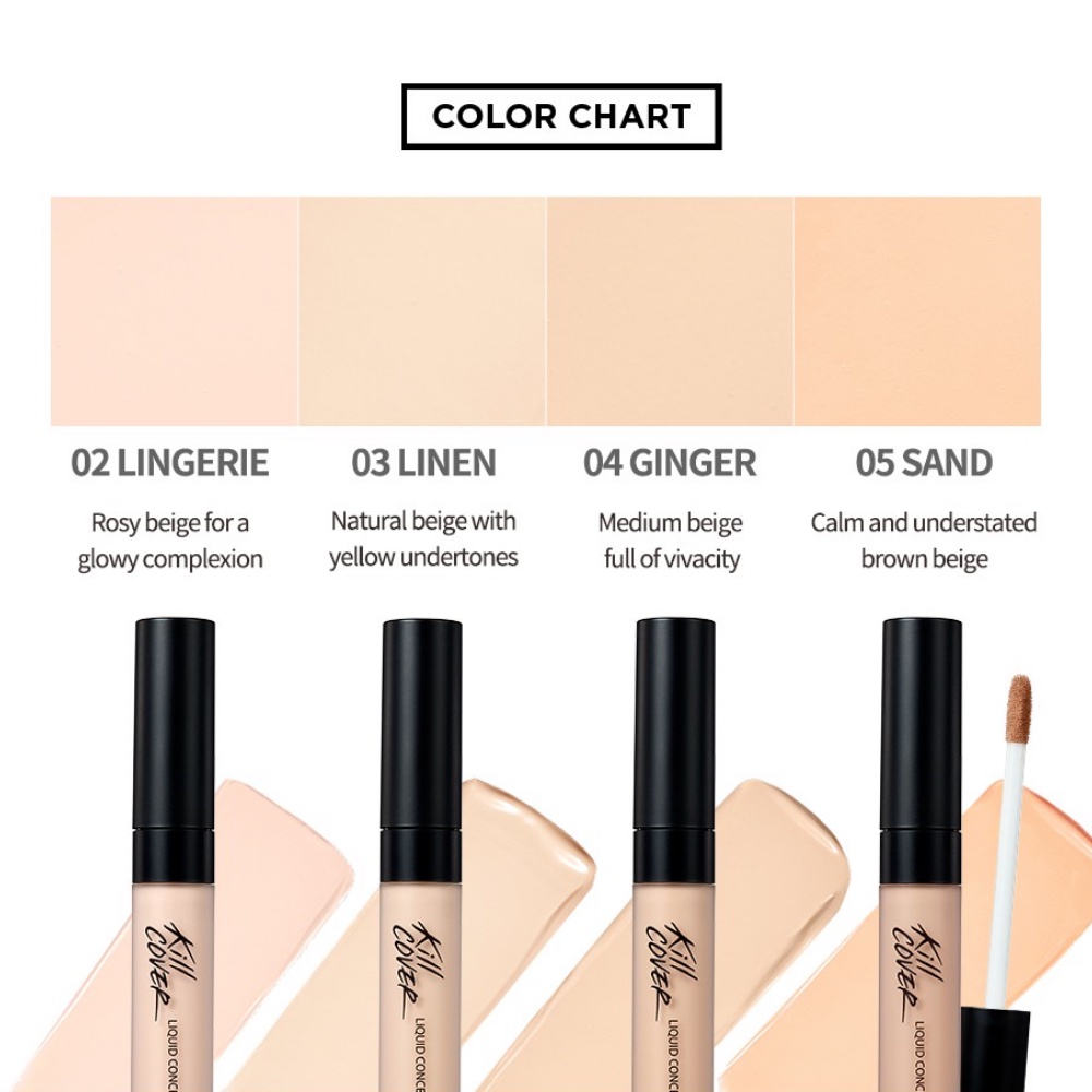 [Chính hãng ] Kem che khuyết điểm Clio Kill Cover Liquid Concealer dạng lỏng 7g