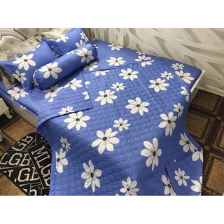 Bộ chăn hè ga gối tặng kèm vỏ ôm - Hoa bèo