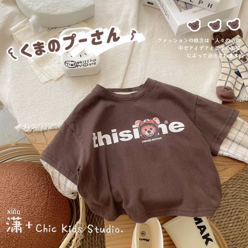 Áo Thun Dài Tay Giả Hai Lớp Thiết Kế Mỏng Thời Trang Xuân Thu Mới Dành Cho Bé Trai