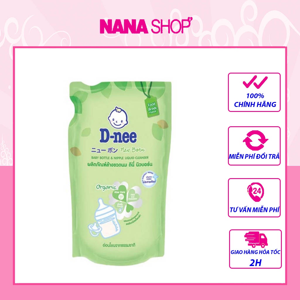 Túi nước cọ rửa bình sữa và rau củ quả Organic Dnee Thái Lan 600ml