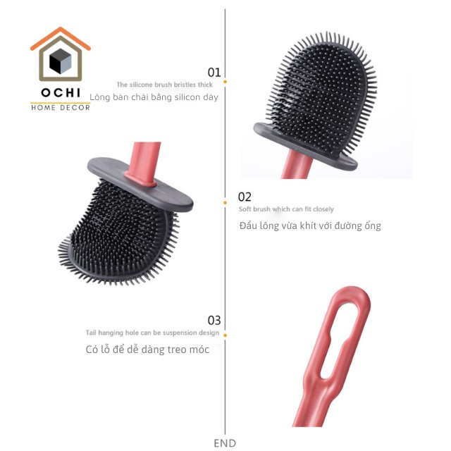 Chổi vệ sinh nhà tắm, cọ silicon vệ sinh bồn cầu toilet cao cấp