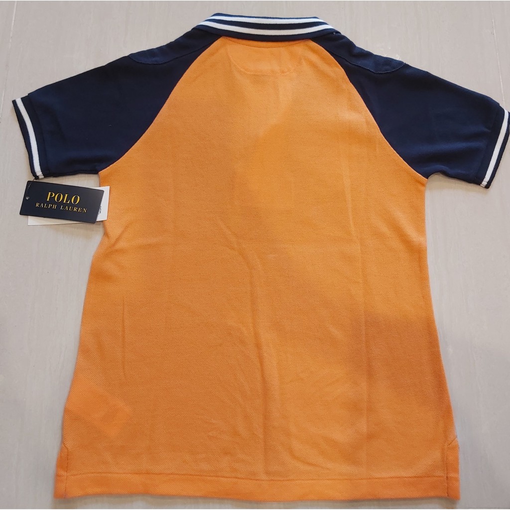 Áo thun polo bé trai 6-7 tuổi cotton tay ngắn màu xanh hiệu Ralph Lauren size 7 hàng hiệu mỹ chính hãng
