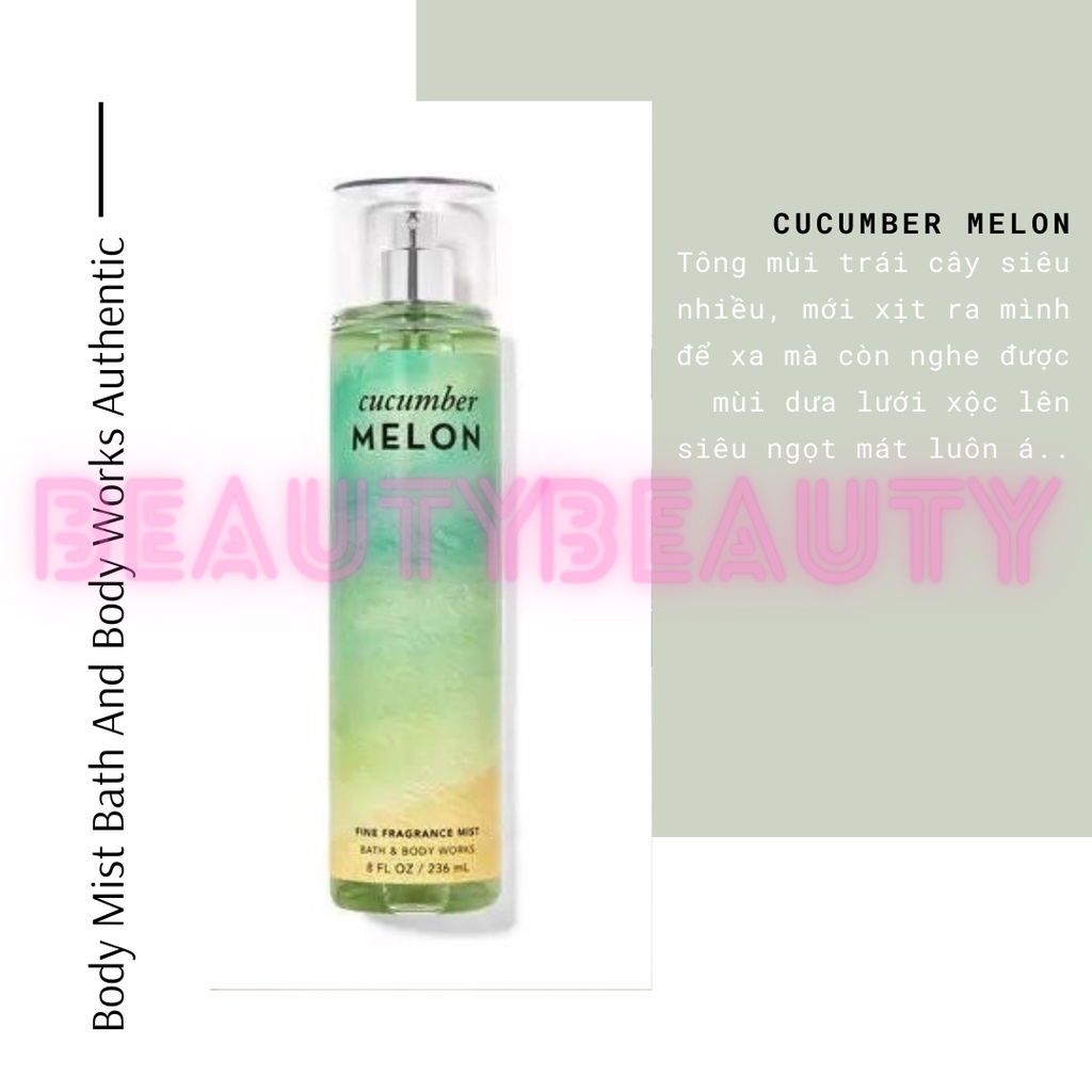 🎀Xịt thơm toàn thân Bath & Body Works CUCUMBER MELON