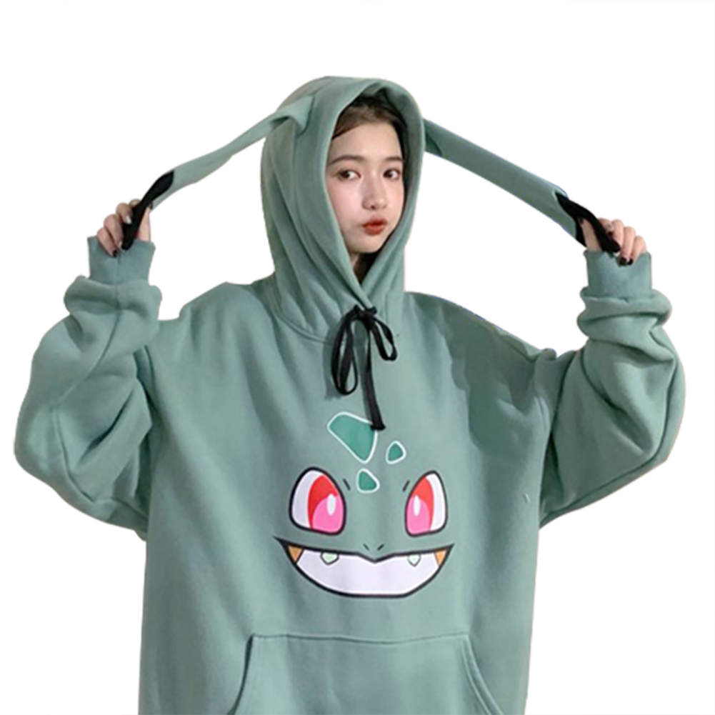 Áo Khoác Hoodie Dáng Rộng In Hình Pokemon Go Pikachu Dễ Thương Thời Trang Cho Nữ Cr1