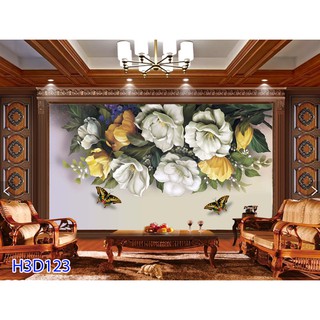 Tranh Dán Tường 3D Phòng Ngủ Hoa Hiện Đại, 123