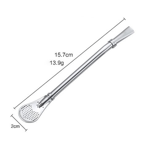 Ống Hút Kiêm Muỗng Dài 16cm Bằng Inox