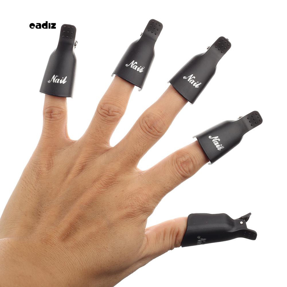 ✮10Pcs Plastic Acrylic Nail Art Soak Off Clip Cap UV Gel Polish Remover Wrap Tool