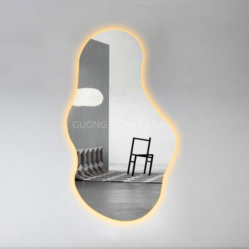 Gương soi toàn thân hình hạt đậu, gương đám mây treo tường, gương cảm ứng led cao cấp kích thước nhỏ MIRRORTOCTOC HK5008