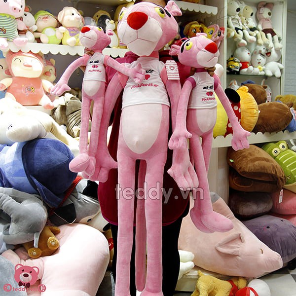 Gấu bông báo hồng Pink panther kích thước 70-100-130cm Buno