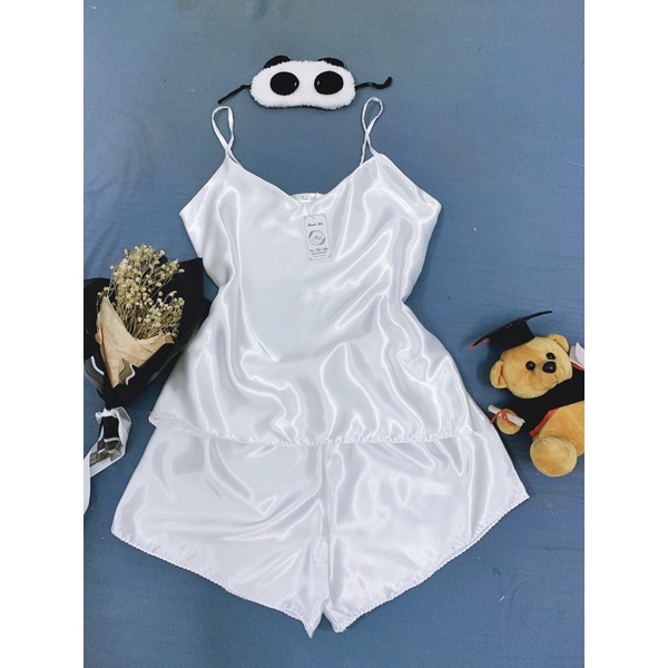 Đồ bộ nữ mặc nhà 2 dây, đồ bộ lụa satin mềm mát