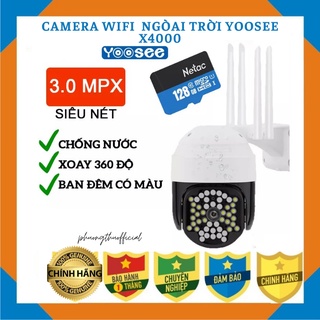 Camera Wifi Yoosee Ngoài Trời Xoay 360 độ-4 Ăng Ten-Ban Đêm Có Màu X4000 [ Phương Thu Official ]
