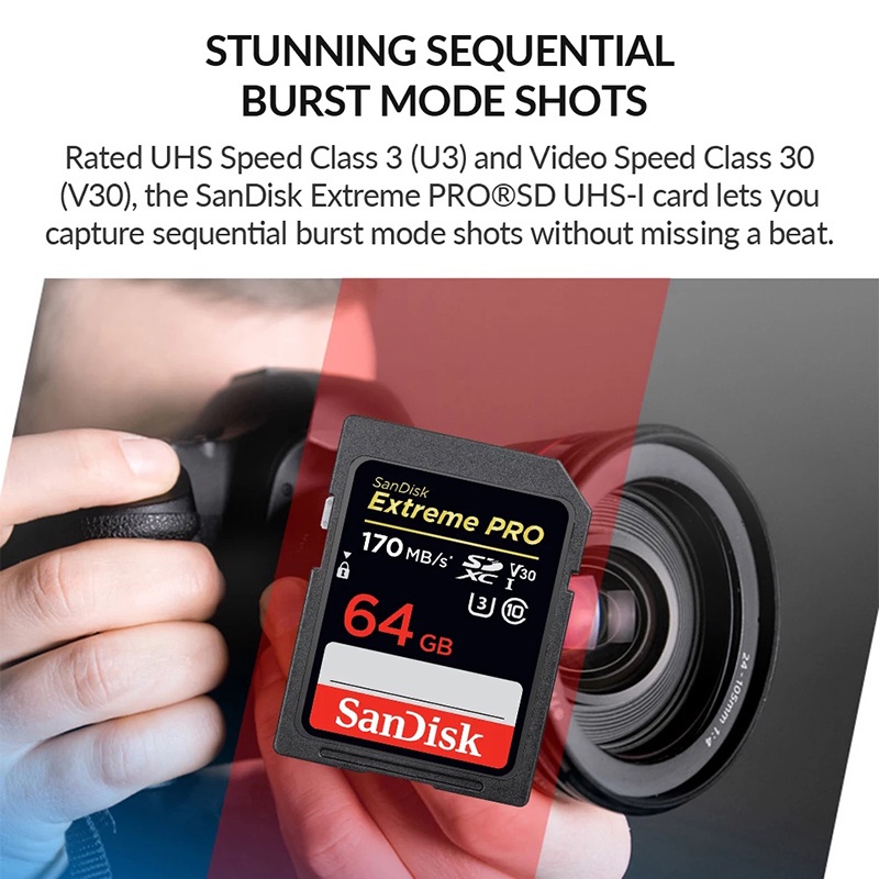 Sandisk Thẻ Nhớ 32gb 64gb 128gb 256gb 512gb 1tb Cho Máy Ảnh