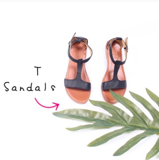Sandal Nữ Da Bò Chữ T Shoes Paradise Đế Bệt Thời Trang
