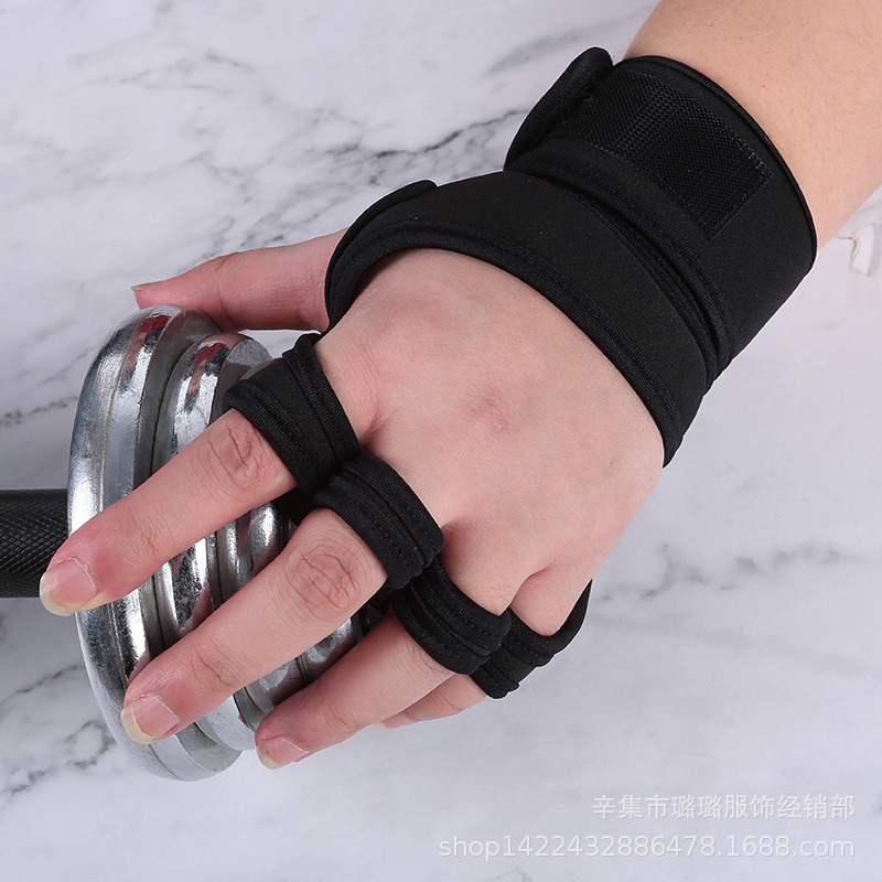 Set 2 Găng Tay Nửa Ngón Chống Trượt Co Giãn Hỗ Trợ Nâng Tạ / Tập Thể Hình