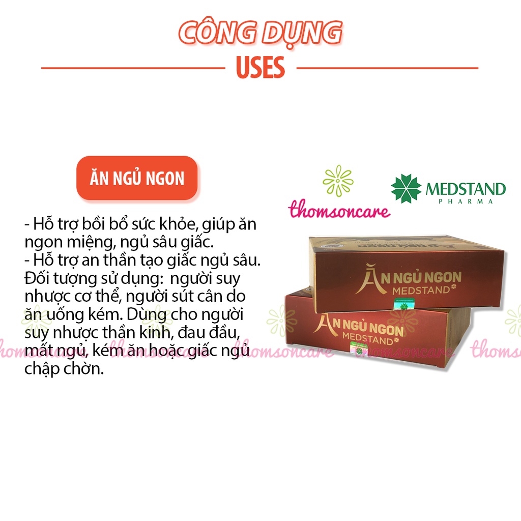 Viên Ăn Ngủ Ngon Medstand - Bồi bổ sức khỏe, ăn ngon miệng, ngủ ngon, giảm căng thẳng từ Đông trùng hạ thảo- Hộp 60 Viên
