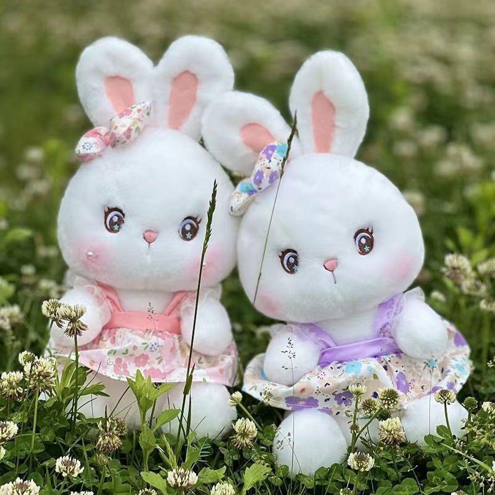 Đồ chơi nhồi bông Hình Thỏ Tai Dài Hoạt Hình Dễ Thương Trang Trí Nhà Cửa