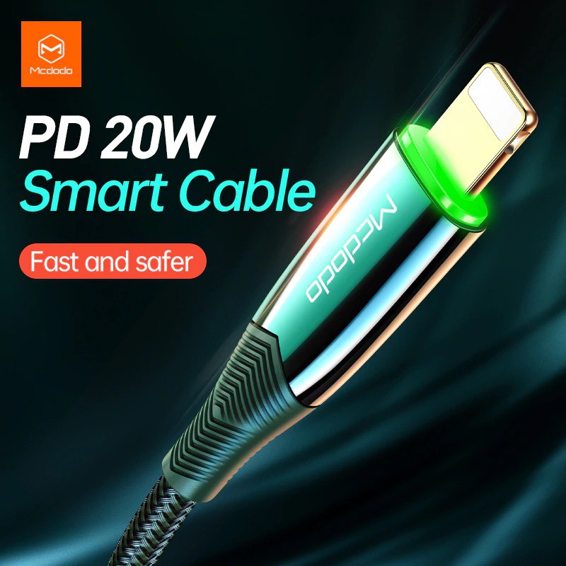 Cáp sạc tự động ngắt sạc khi pin đầy MCDODO C to L PD 36W dài 1.2m