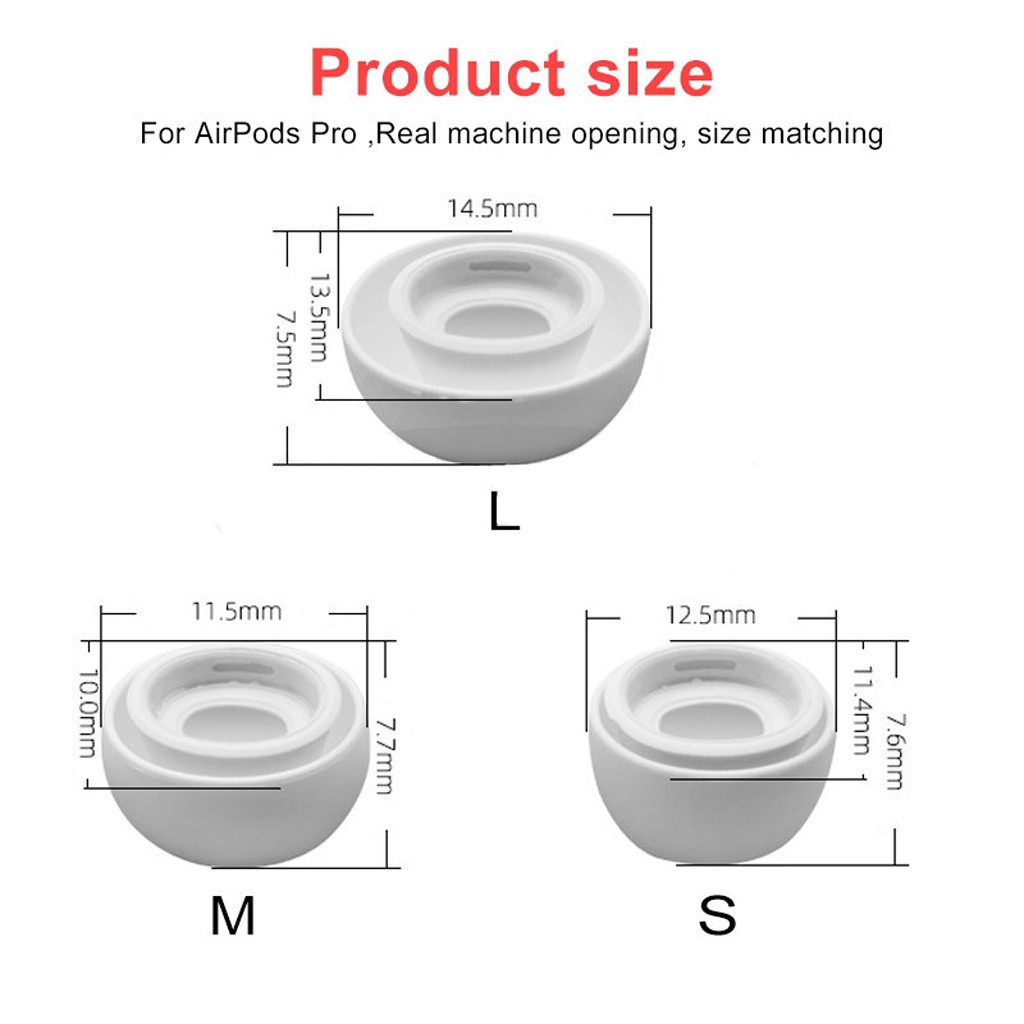 Set 6 Cặp Nút Tai Nghe Thay Thế Bằng Silicon Dành Cho Apple Airpods Pro (S + M + L)