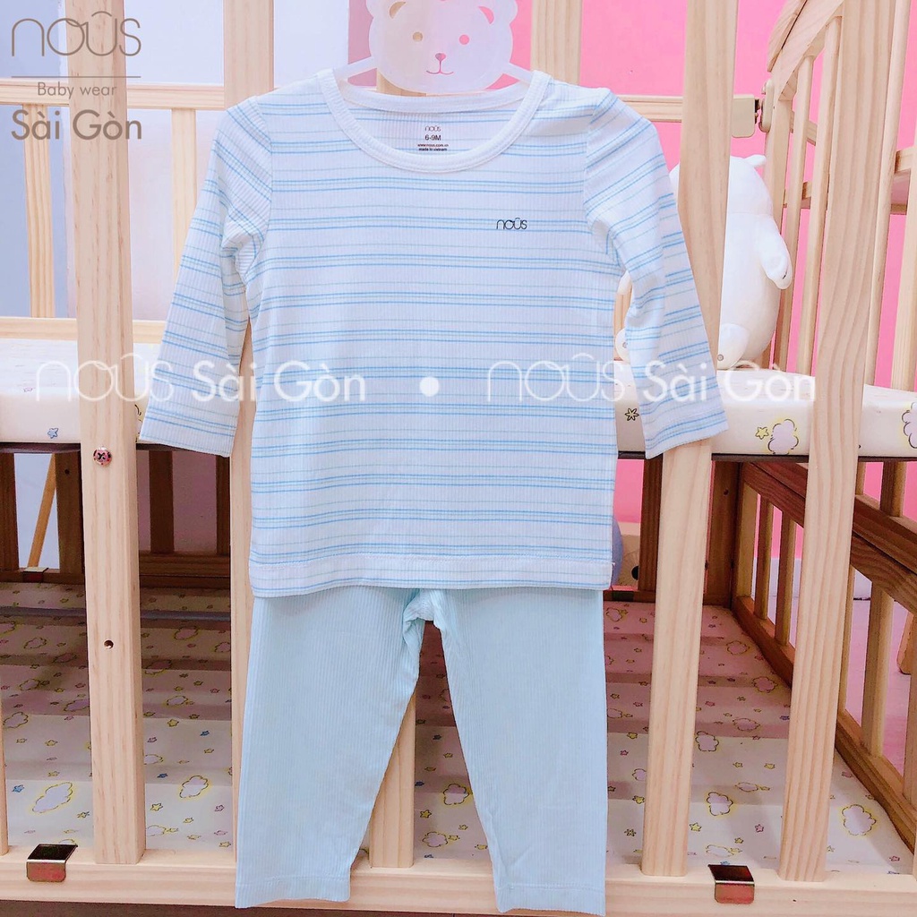 Bộ quần áo dài tay Nous cài vai cho bé 6m - 24m