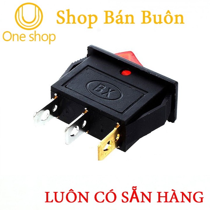 Công tắc bập bênh KCD3 có đèn 15A 3 chân màu đỏ