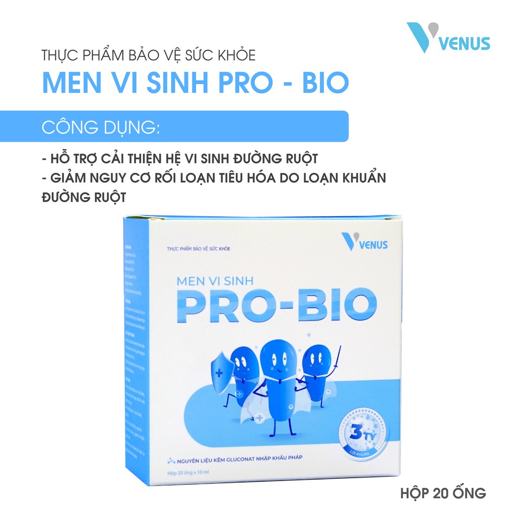 Men vi sinh PRO-BIO - giúp bổ sung lợi khuẩn và kẽm, cân bằng hệ vi sinh đường ruột, bảo vệ hệ tiêu hoá, giảm rối loạn