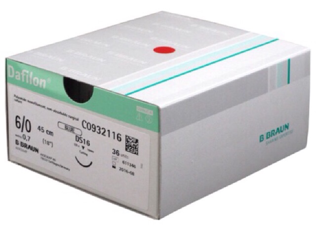 Chỉ phẫu thuật Dafilon 6/0 BBraun. Hộp 36 tép