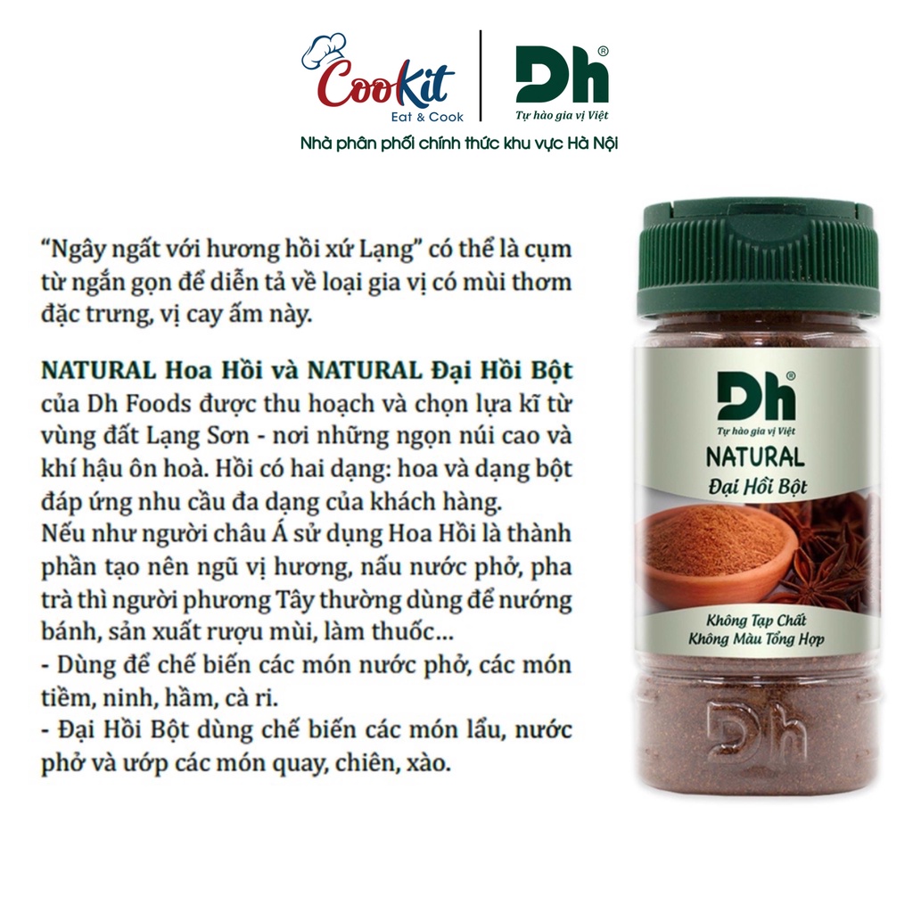 Đại hồi bột Natural Dh Foods gia vị, nguyên liệu nấu ăn tự nhiên 30Gr