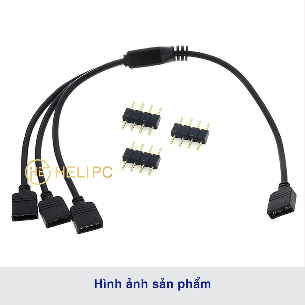 Dây chia RGB 12V 4 PIN loại 1 ra 1/ 3/ 5 kèm jump 2 đầu đực tương ứng với đầu chia