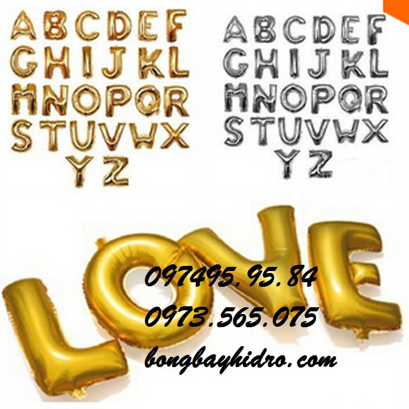 Bóng chữ cái màu vàng, bạc (A-Z)